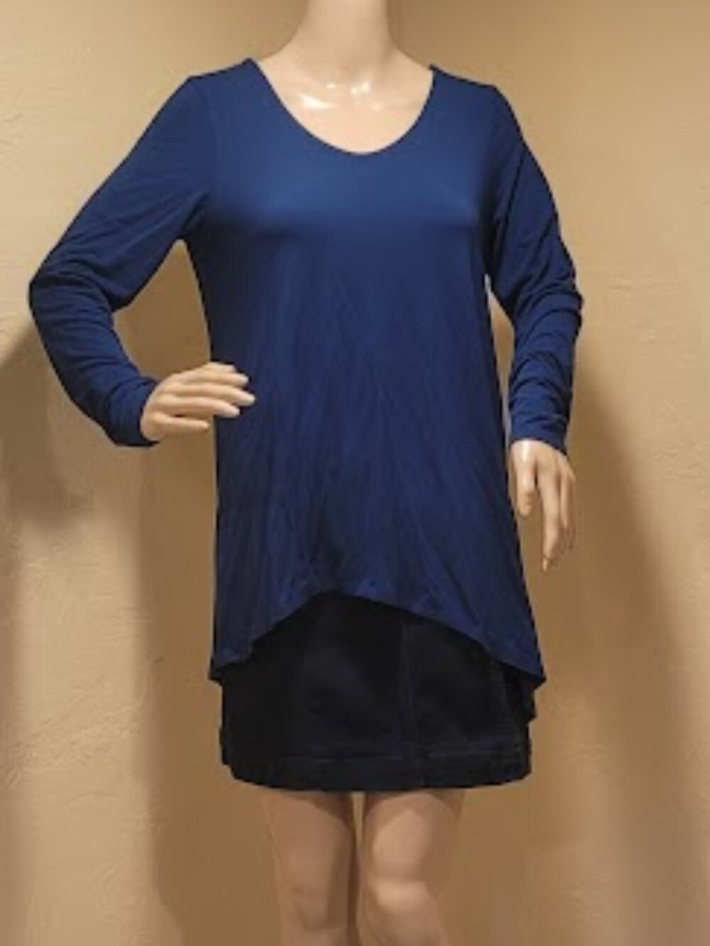 Eileen Fisher Small Cobalt Blue Asymmetrical Long Sleeve